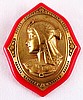 BP137 red bakelite & brass Egyptian pin